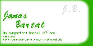 janos bartal business card